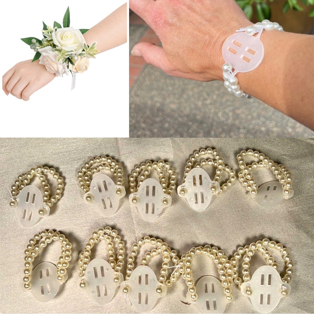Set of 10 Wrist Corsage Pearl Bracelet Bases
